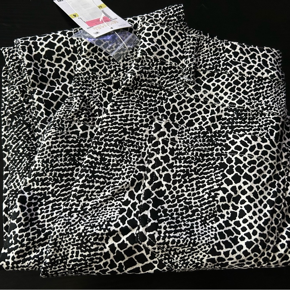 Michael Kors Black and White Patterned Skinny Pants